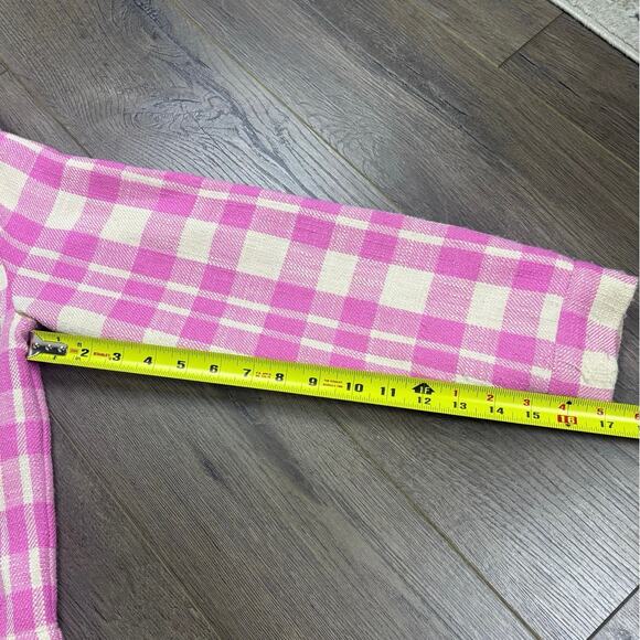 Charlie B Women’s P/S Pink Plaid Cropped Jacket Coat Button Front Preppy Shacket - Picture 4 of 7